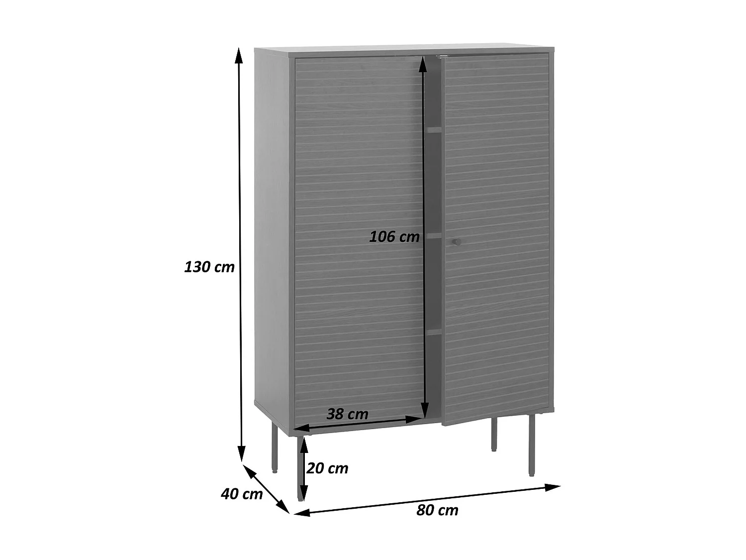 Hoog dressoir MCW-N78,  donkerbruin