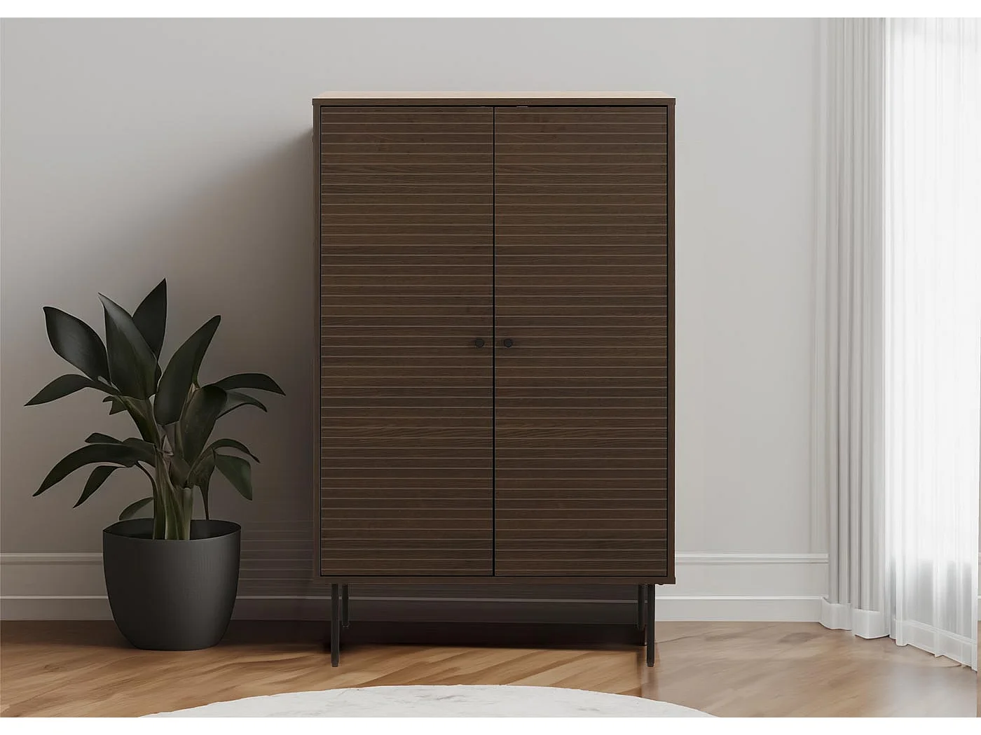 Hoog dressoir MCW-N78,  donkerbruin