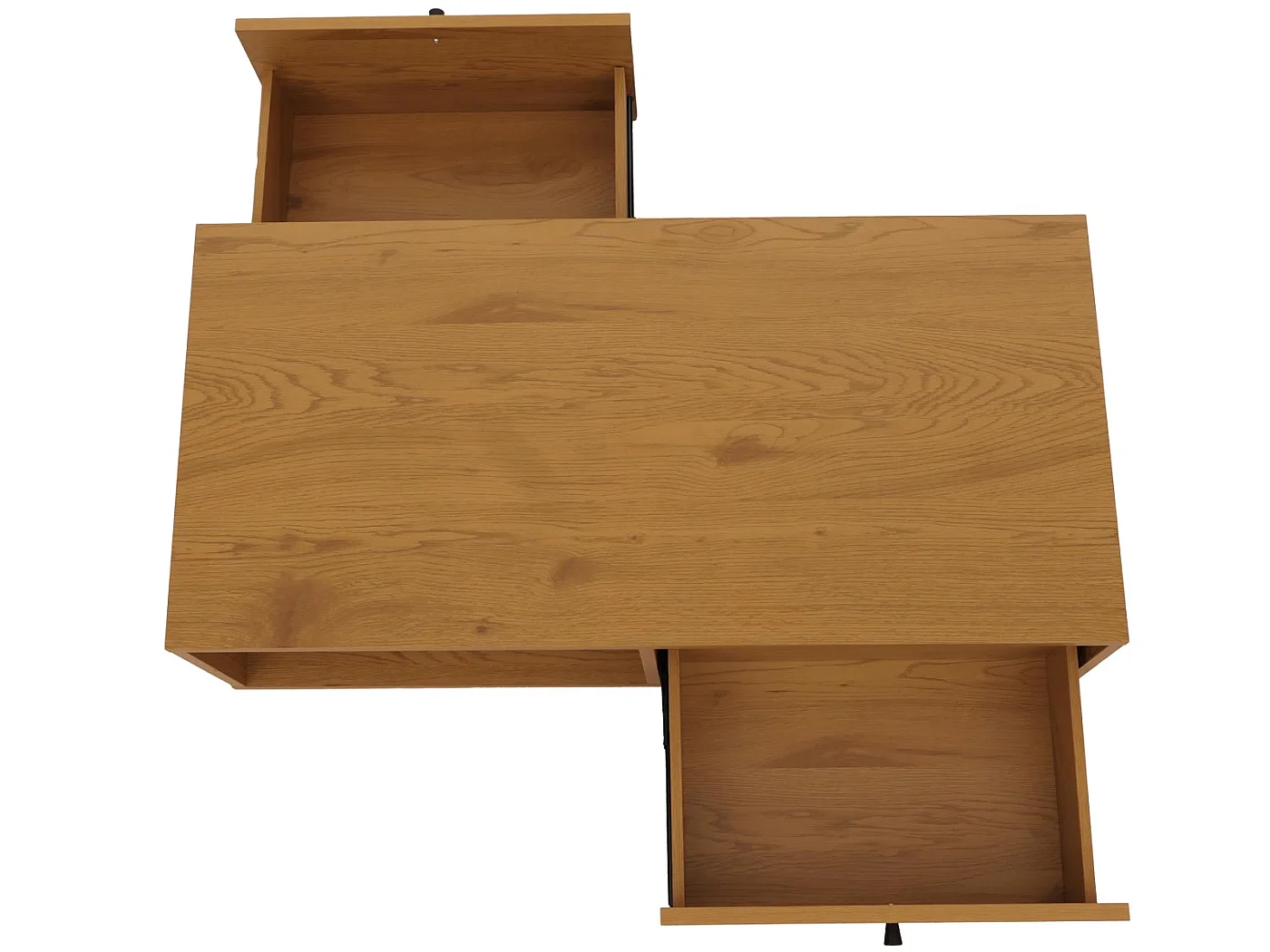 Tavolino da salotto MCW-N78, tavolo da divano, stile scandinavo metallo legno melamina MVG 45x100x50cm ~ naturale