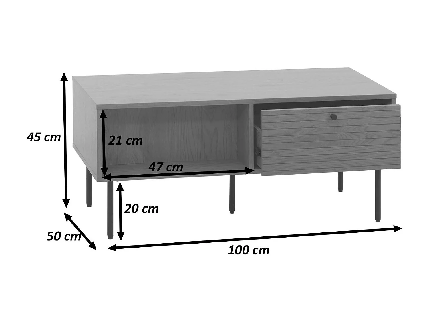 Table basse MCW-N78,  brun foncé