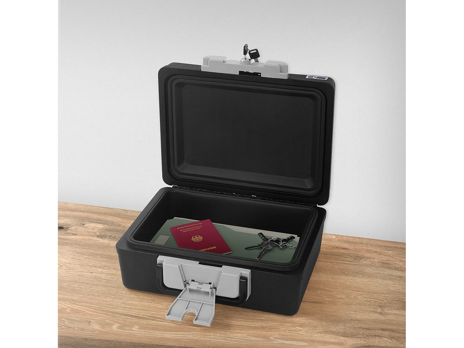 Caja de seguridad para documentos DIN A4 39x33x16cm archivador con asa ignífugo