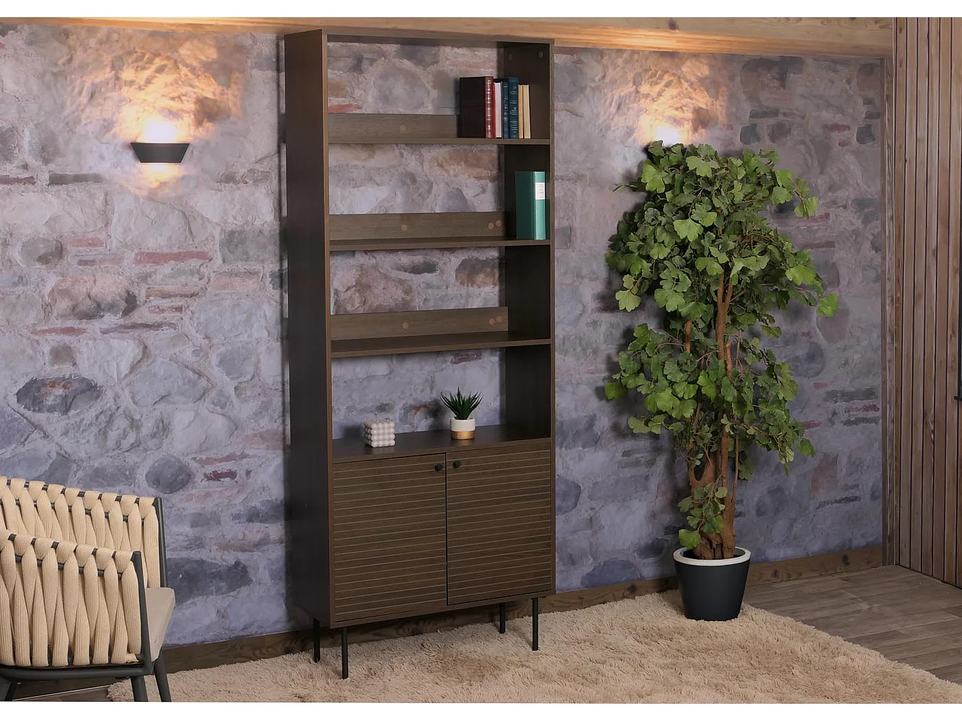 Étagère à livres MCW-N78,  brun foncé