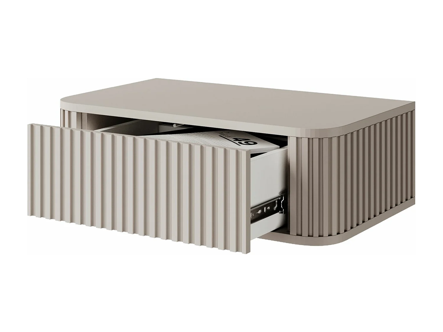 Table de chevet suspendue - 63 cm - grège - OVARLO