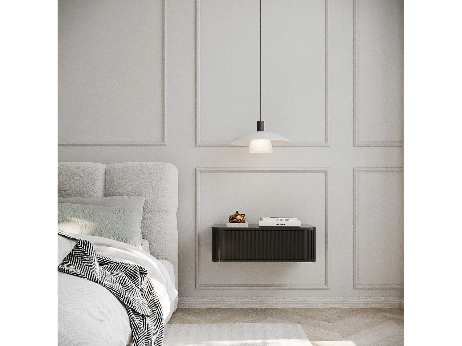 Hangend nachtkastje - 63 cm - zwart - OVARLO