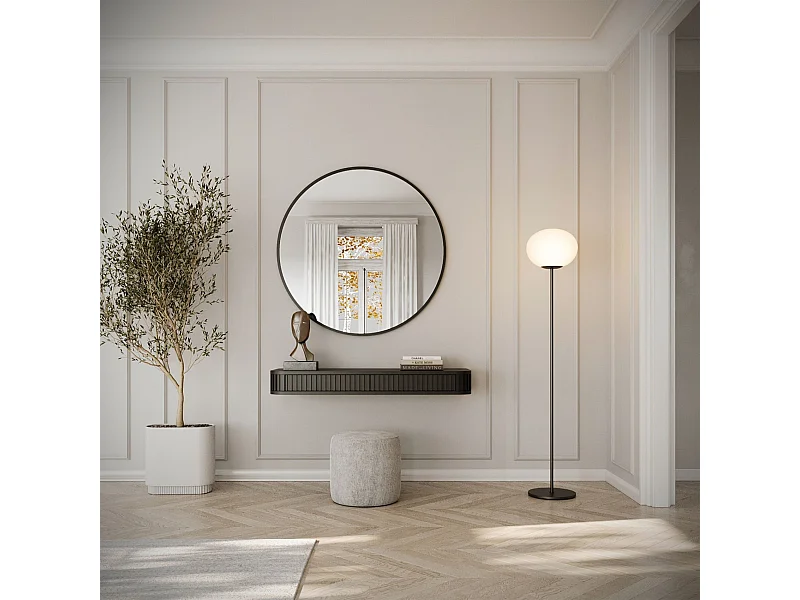 Kaptafel met 2 laden - hangend - 113 cm - zwart - OVARLO