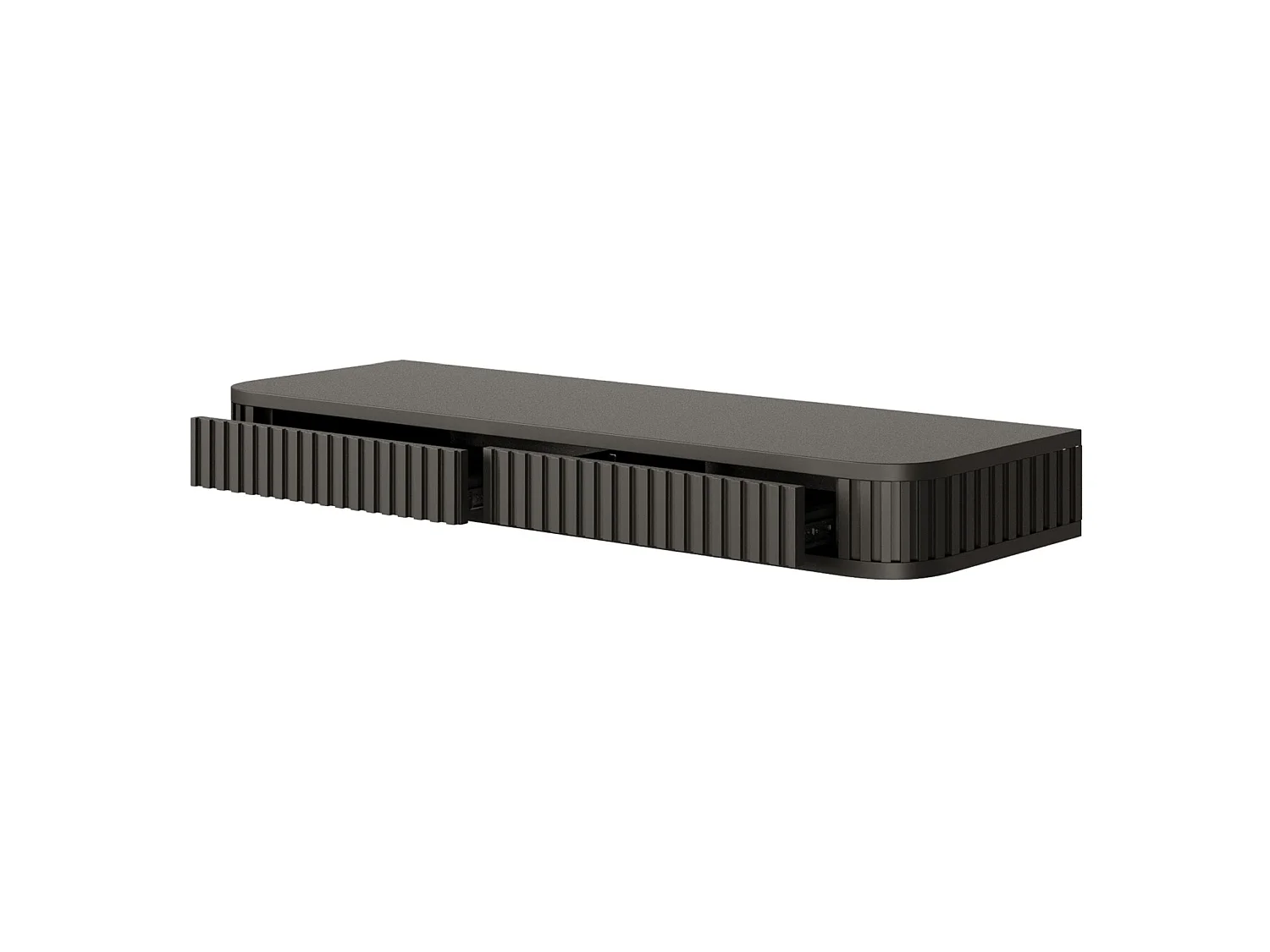 Coiffeuse 2 tiroirs - suspendu - 113 cm - noir- OVARLO