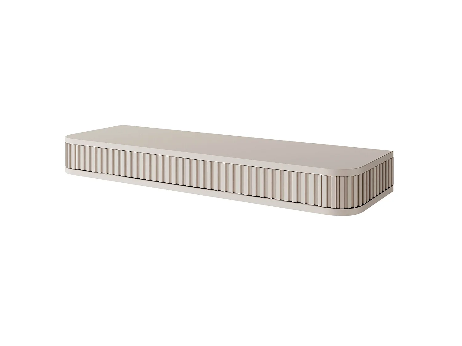 Coiffeuse 2 tiroirs - suspendu - 113 cm - grège - OVARLO