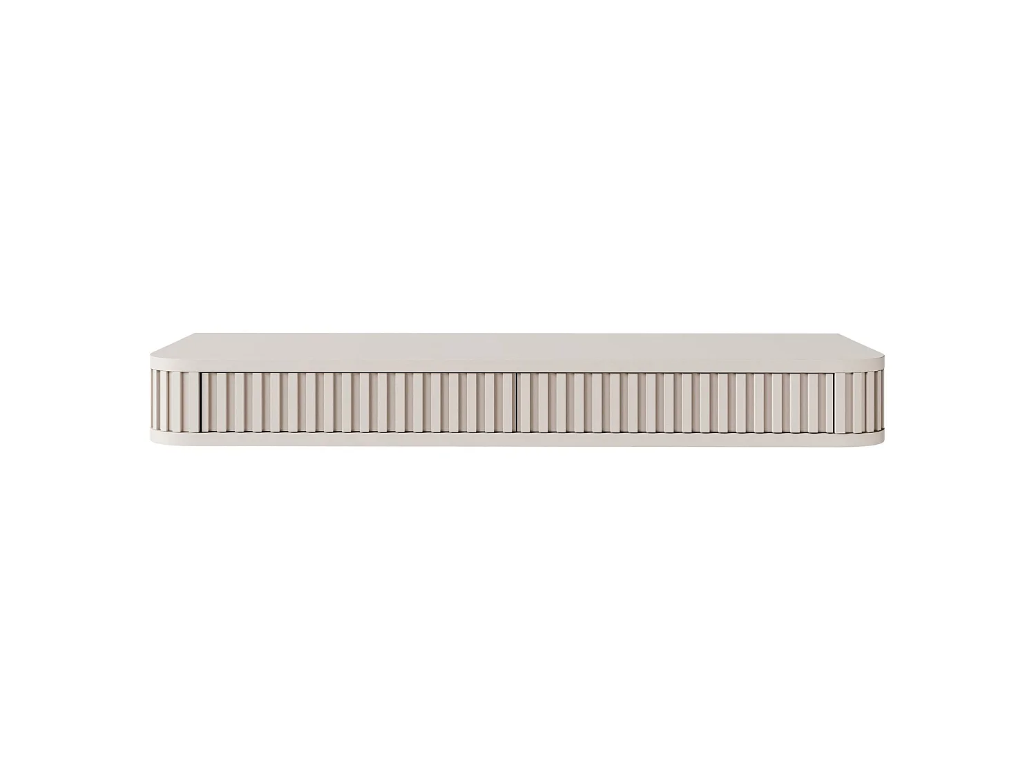 Coiffeuse 2 tiroirs - suspendu - 113 cm - grège - OVARLO