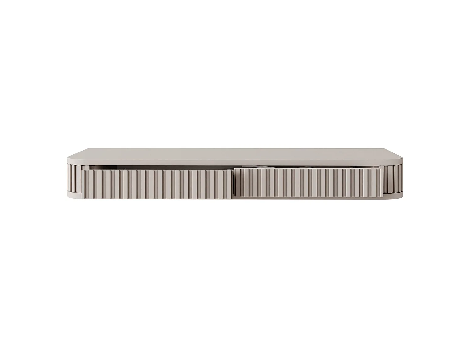 Coiffeuse 2 tiroirs - suspendu - 113 cm - grège - OVARLO