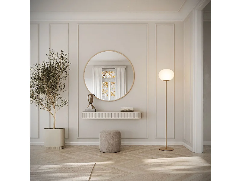 Schminktisch hängend mit 2 Schubladen - Greige - 113 cm - OVARLO