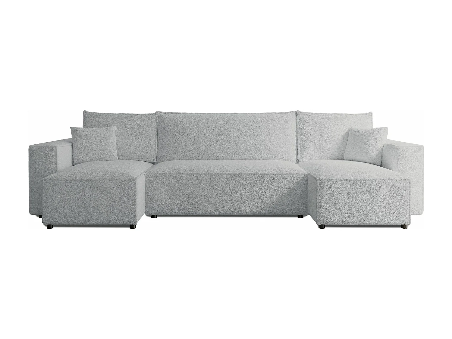 U-vormige hoekbank - lichtgrijs boucle - SCARLO