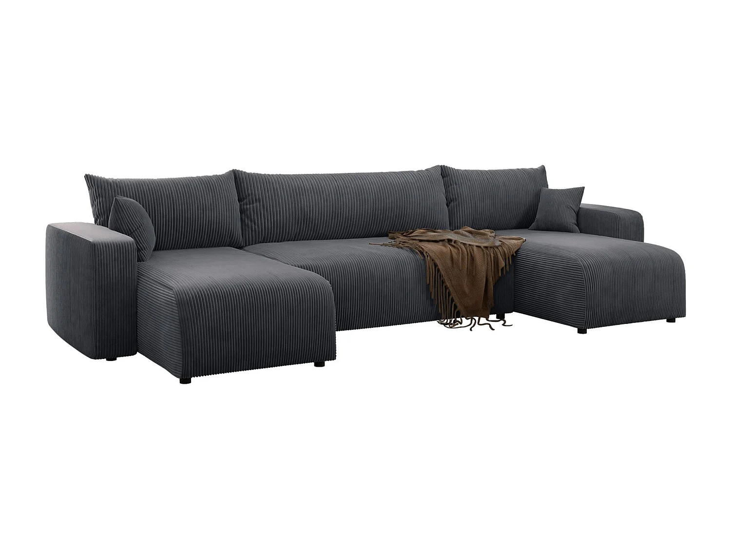 U-vormige hoekbank - in grijs corduroy - PIANONO