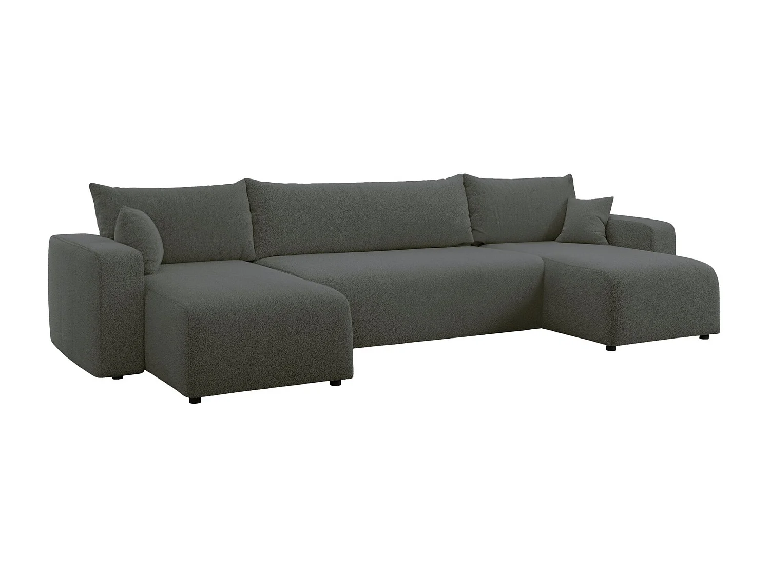 Omvormbare U-vormige hoekbank - donkergrijs boucle - PIANONI