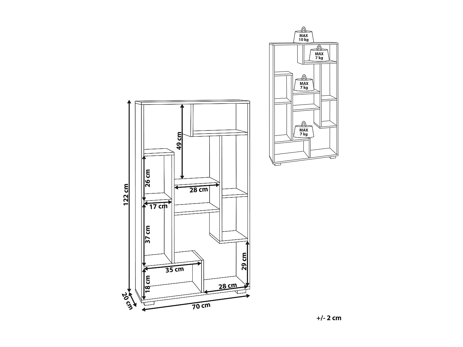 Meuble de rangement ALMA 122 cm Blanc