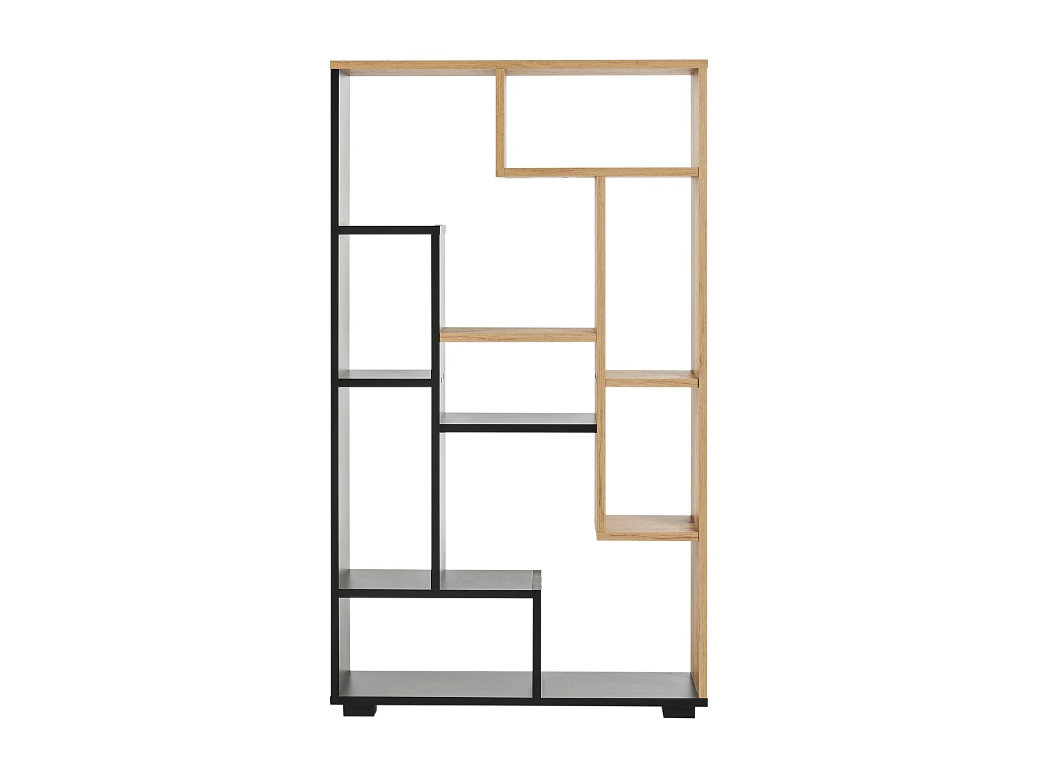 Bücherregal heller Holzfarbton / schwarz Ablagefächer modernes Design Alma