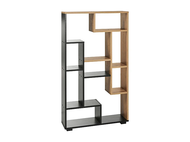 Bücherregal heller Holzfarbton / schwarz Ablagefächer modernes Design Alma