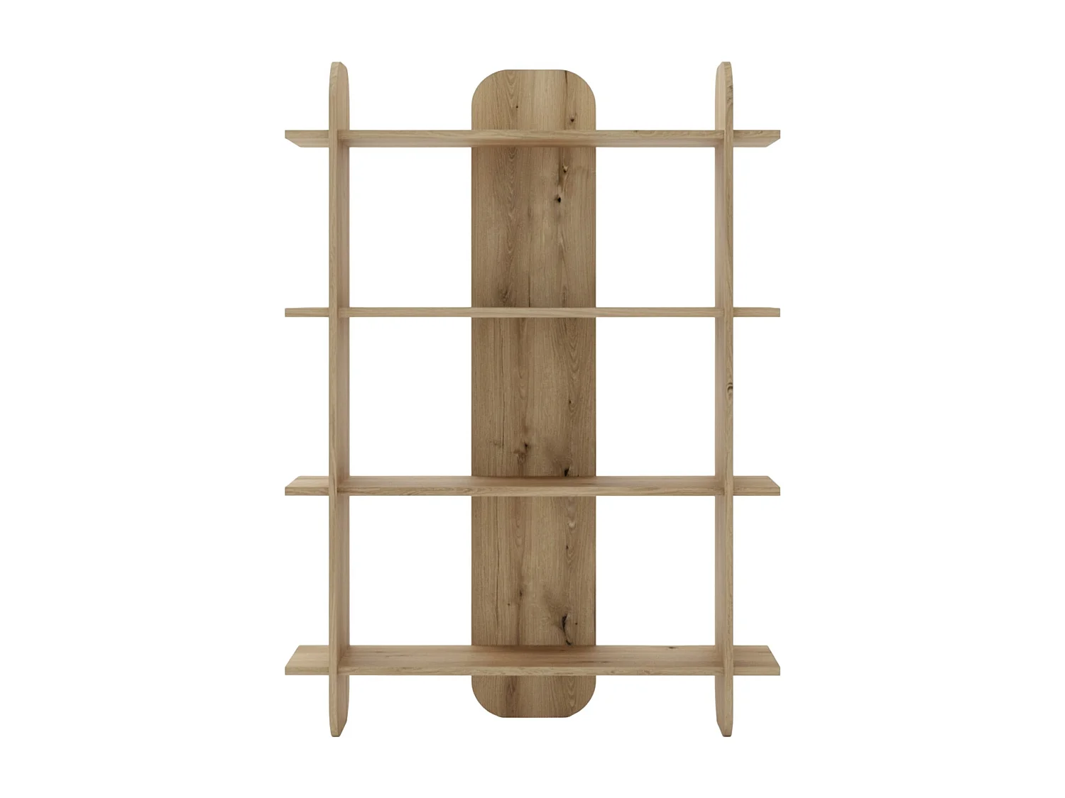 Boekenkast met 4 planken - geolied eikenhout - 107 cm - LIVIO