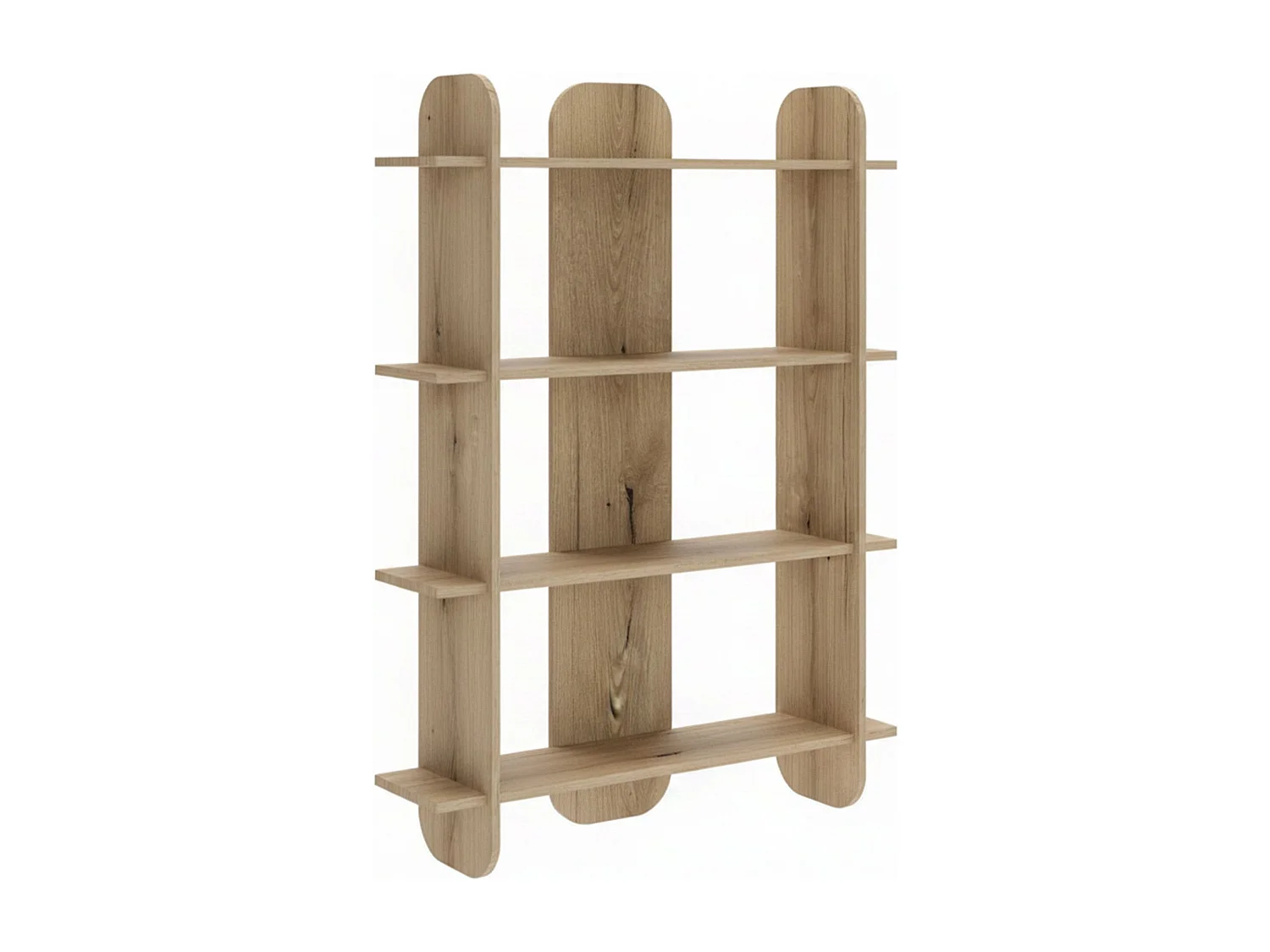 Boekenkast met 4 planken - geolied eikenhout - 107 cm - LIVIO