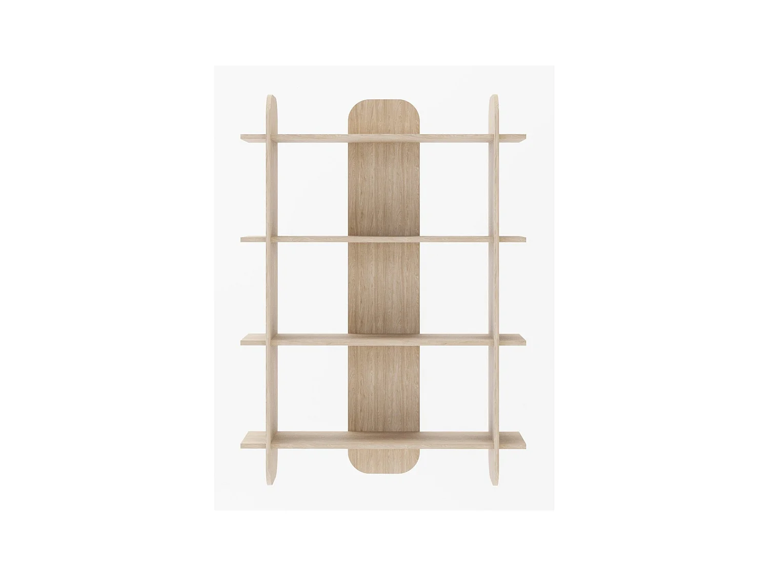 Bibliothèque avec 4 étagères - couleur chêne huilé - 107cm - LIVIO