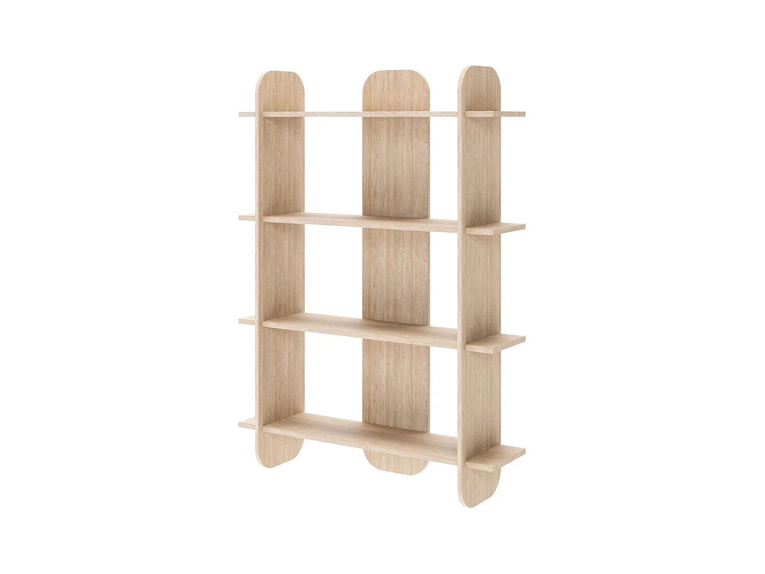 Bibliothèque avec 4 étagères - couleur chêne huilé - 107cm - LIVIO