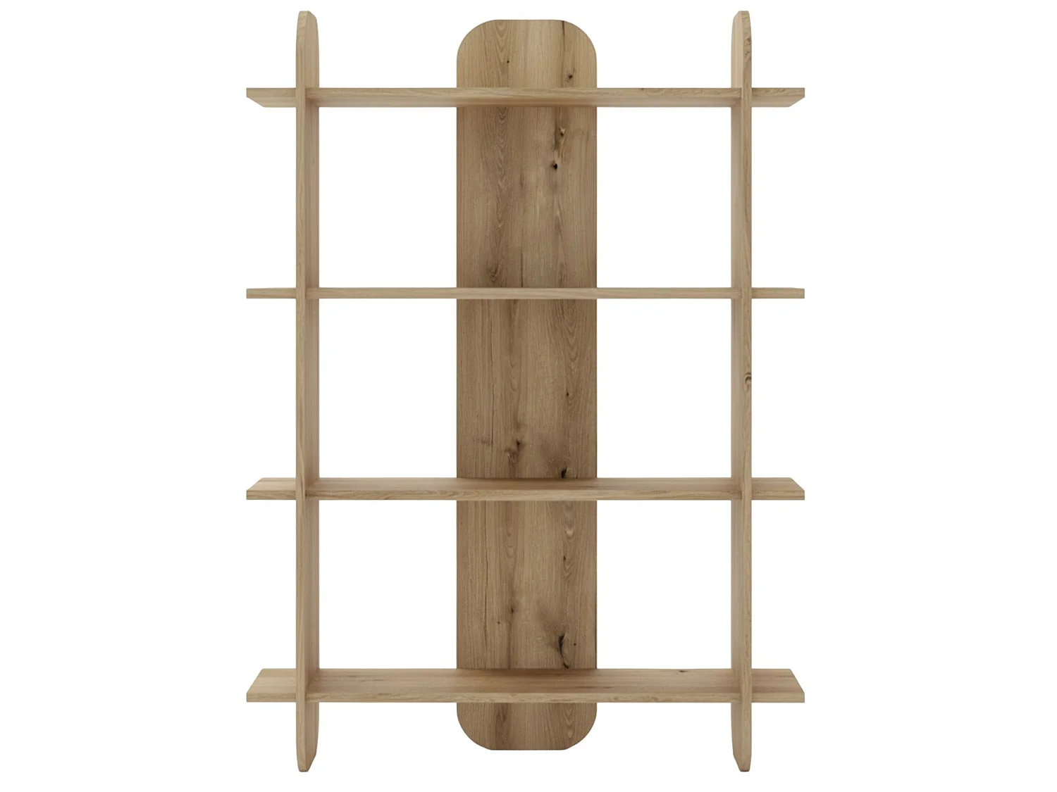 Bibliothèque avec 4 étagères - couleur chêne huilé - 107cm - LIVIO