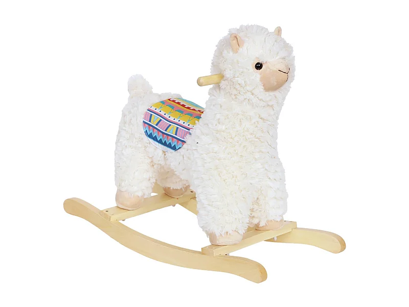 Llama mecedora para niños blanco
