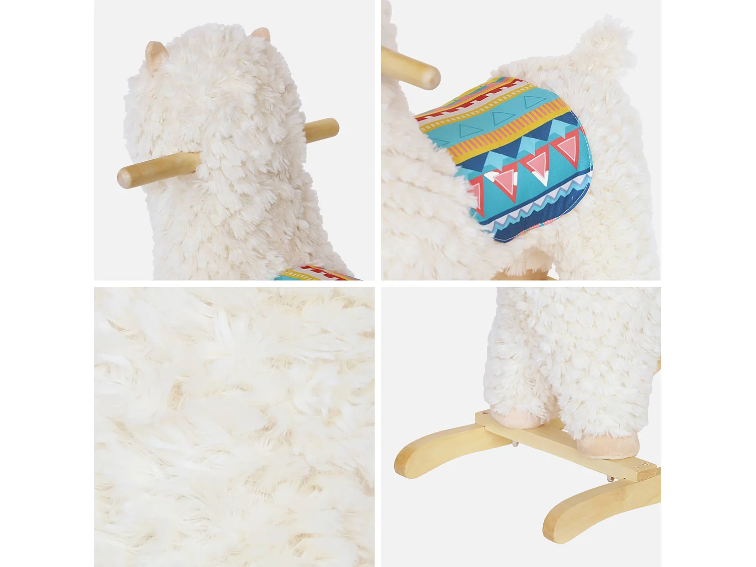 Lama a dondolo per bambini, bianco