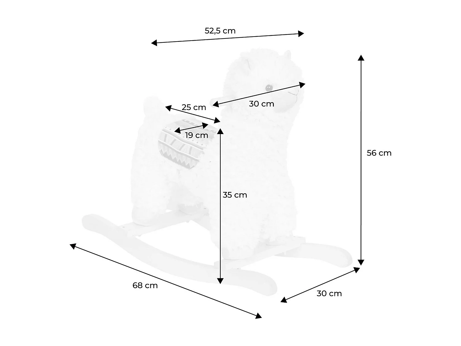 Lama a dondolo per bambini, bianco