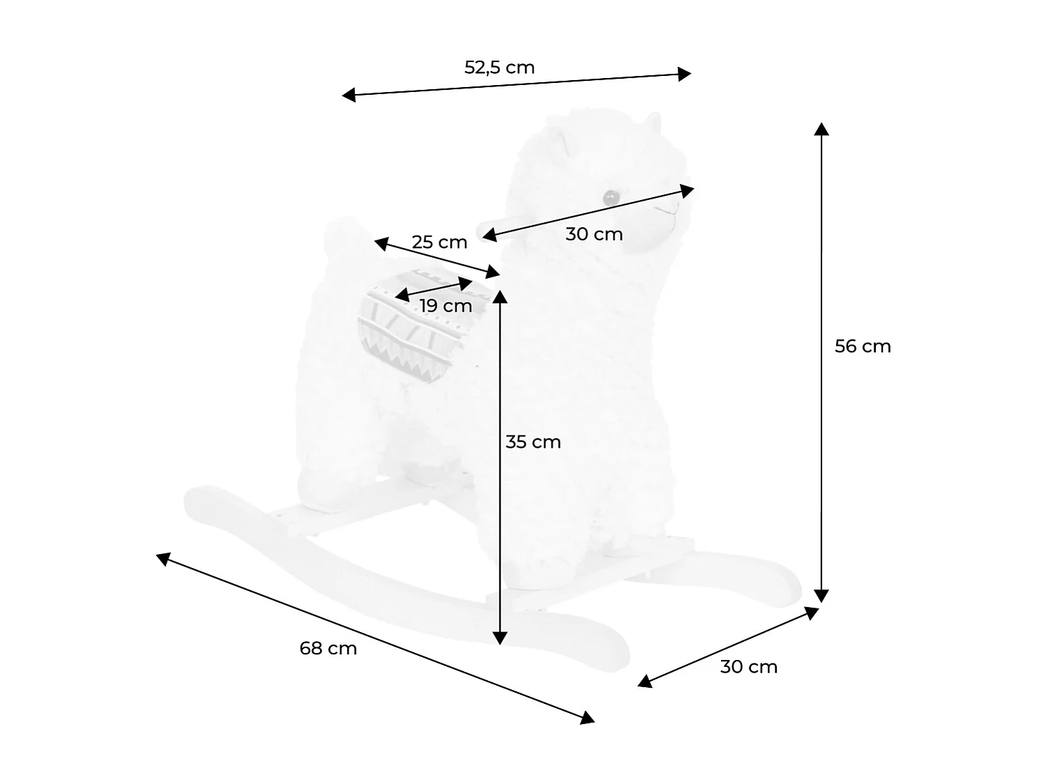 Lama a dondolo per bambini, bianco