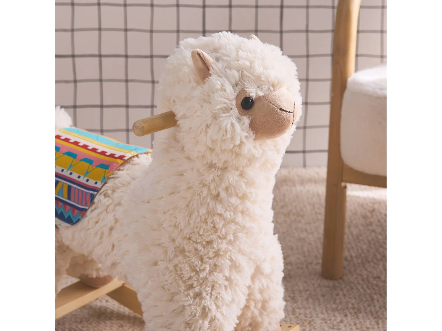 Lama a dondolo per bambini, bianco