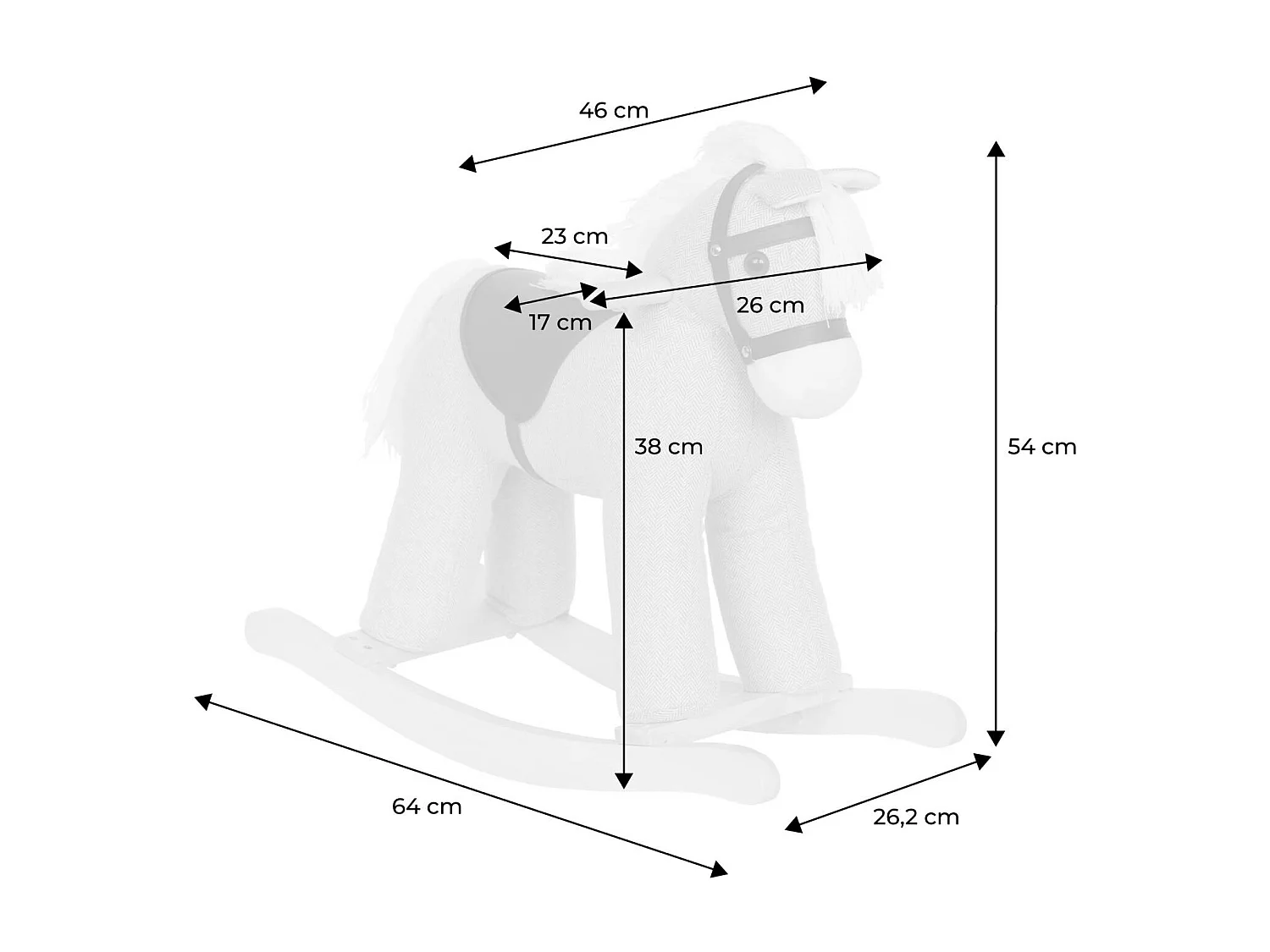Caballo balancín para niños marrón