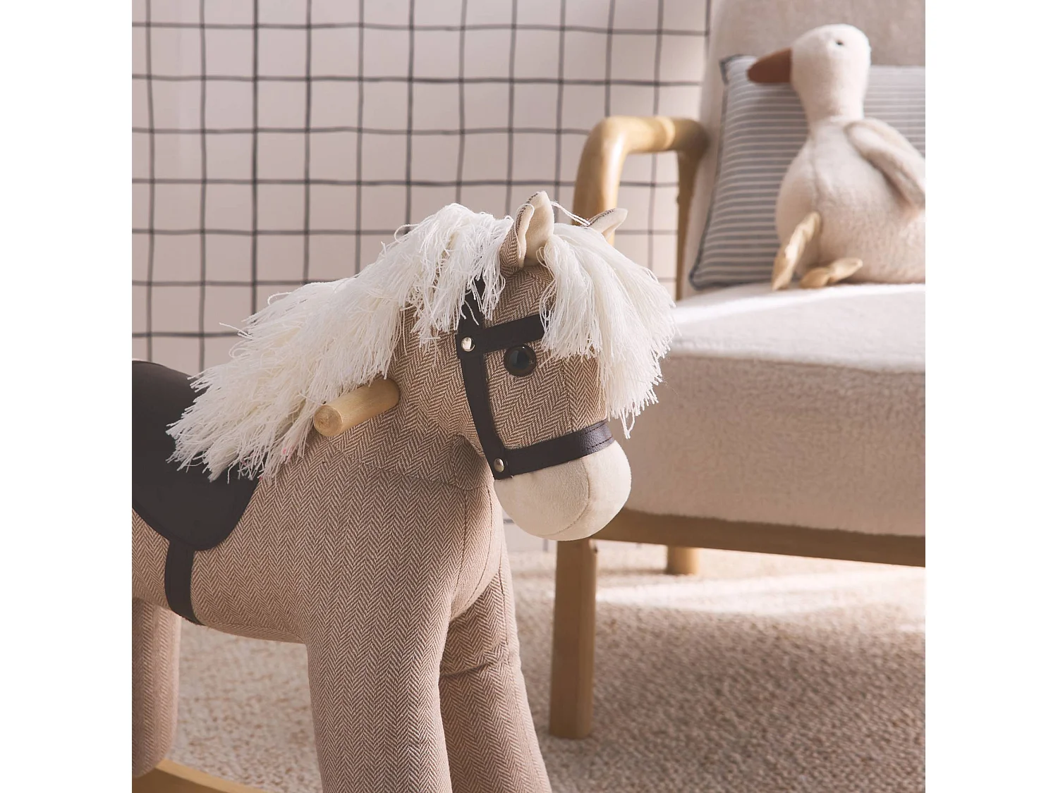 Caballo balancín para niños marrón