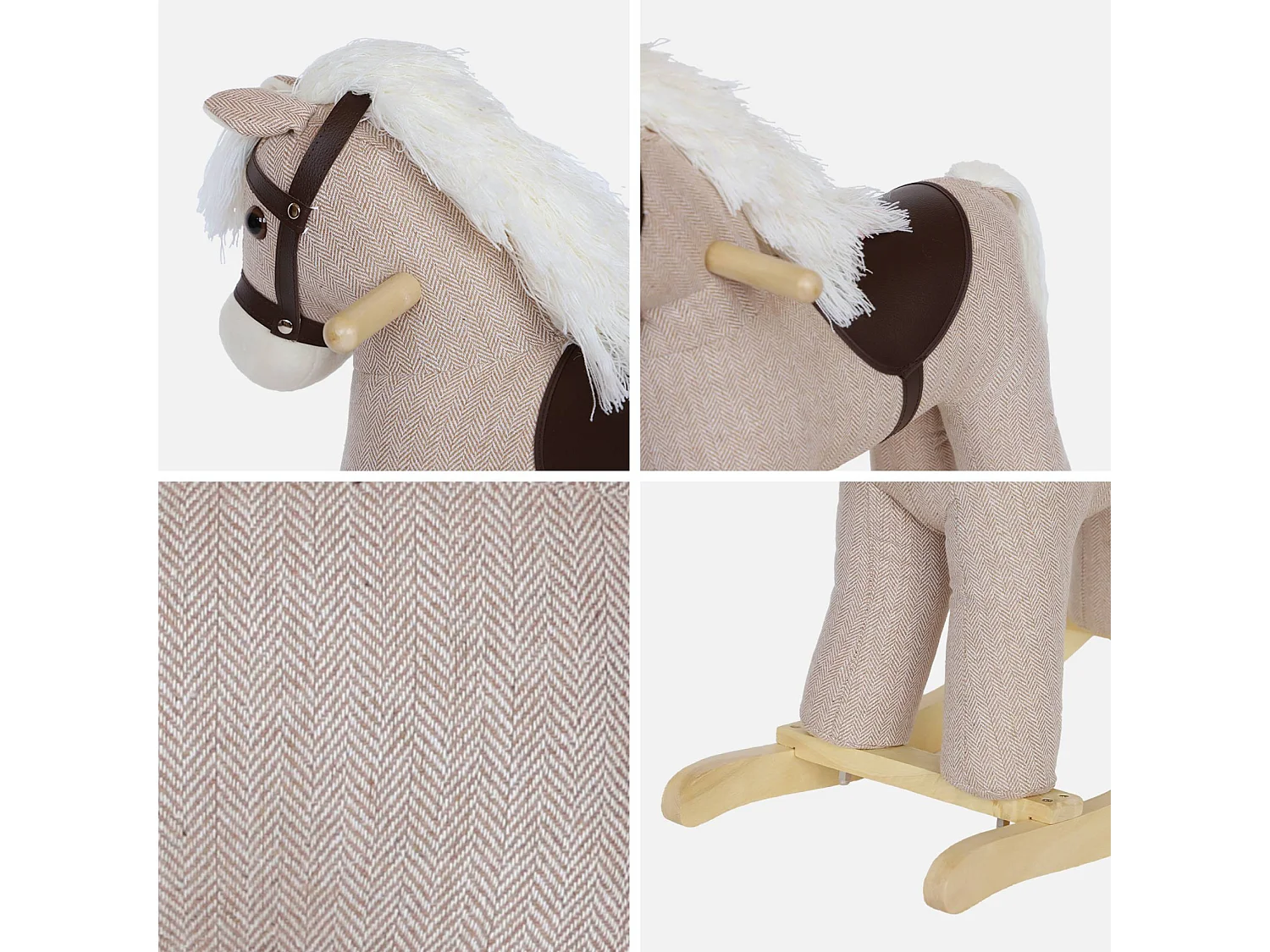 Caballo balancín para niños marrón