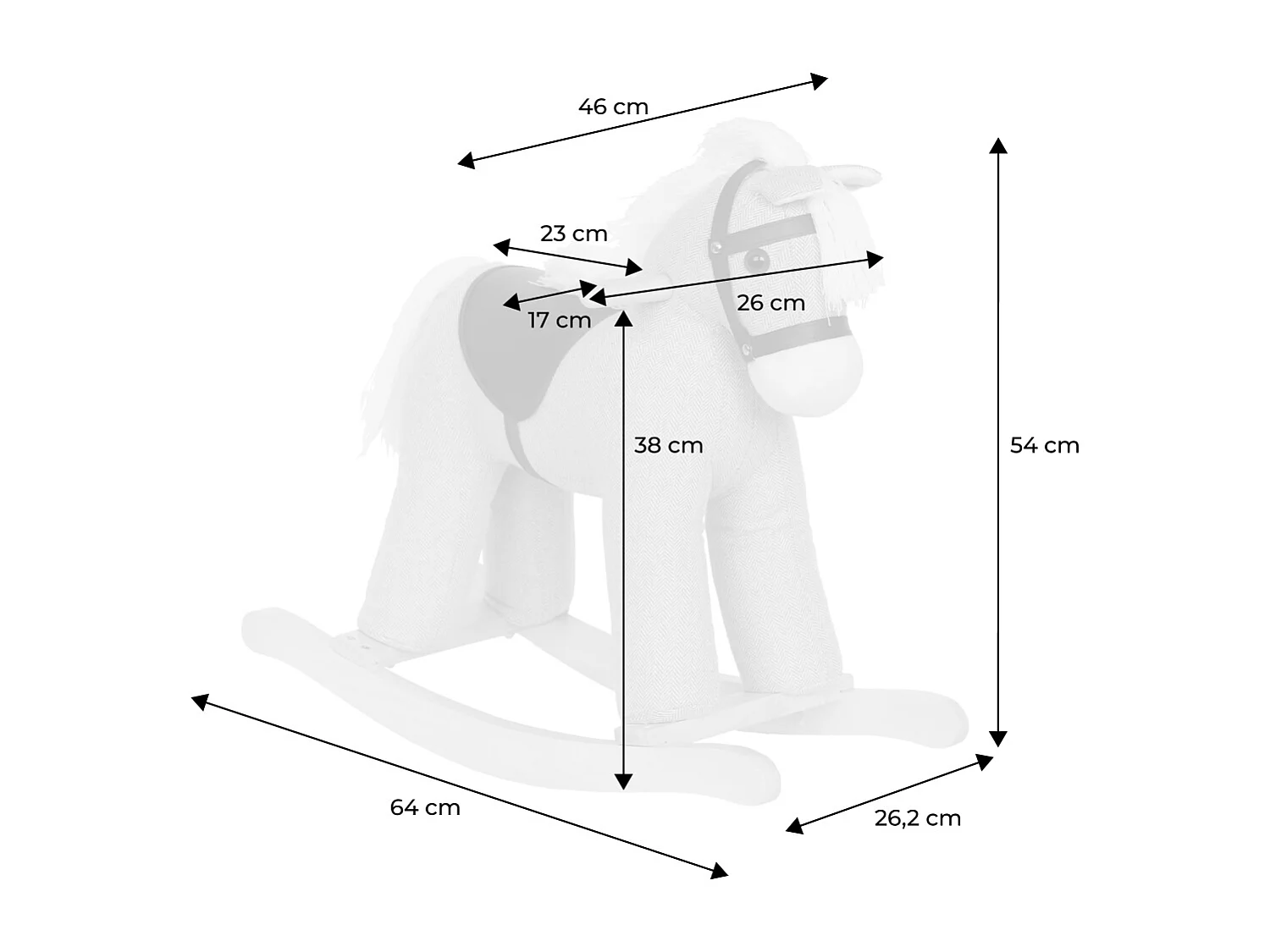 Caballo balancín para niños marrón