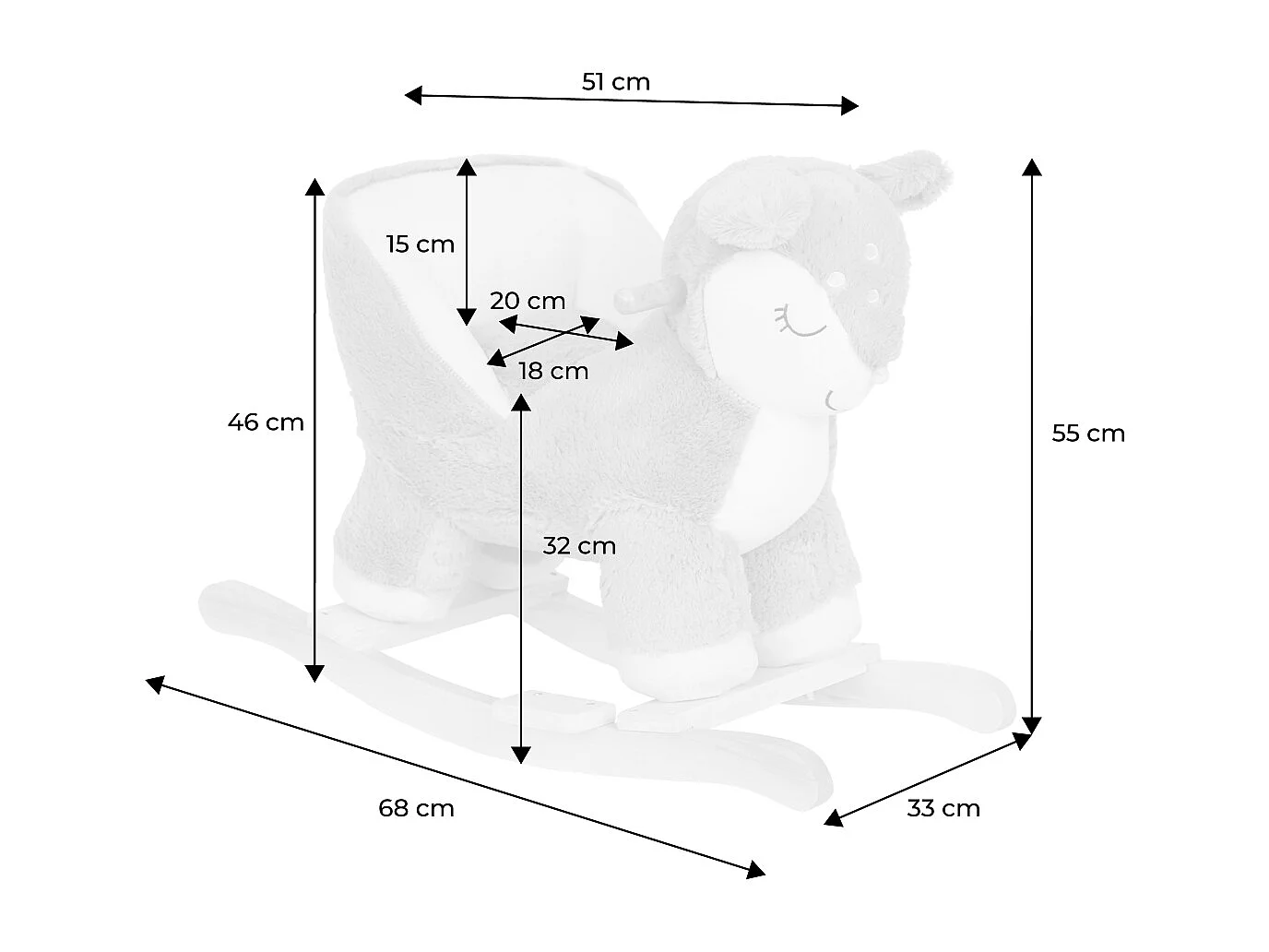 Fauteuil faon à bascule pour enfant