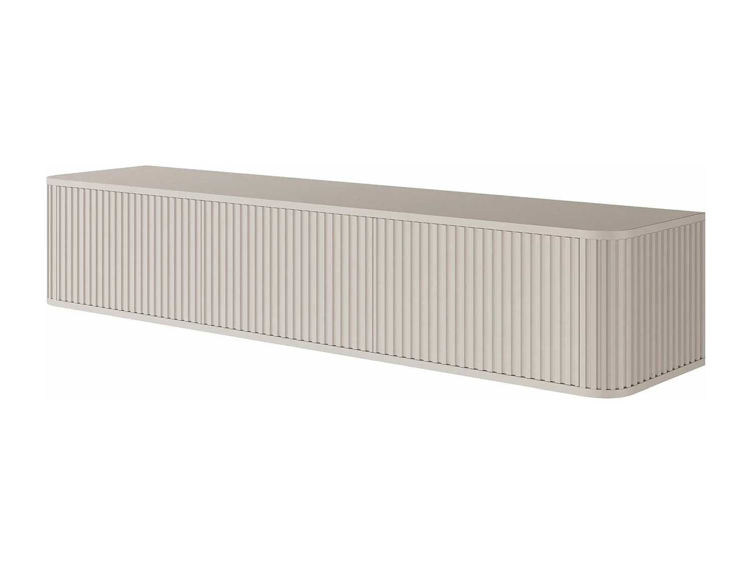 Meuble TV 3 portes -suspendu - 163 cm - greige - OVARLO