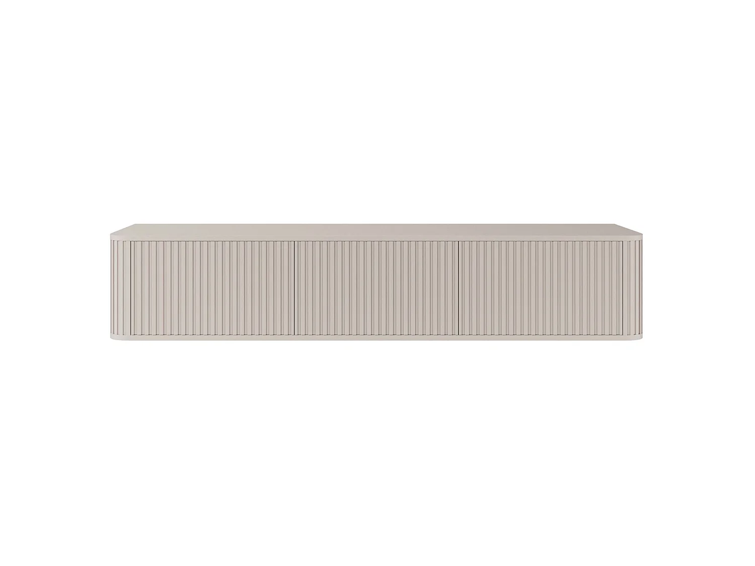 Meuble TV 3 portes -suspendu - 163 cm - greige - OVARLO