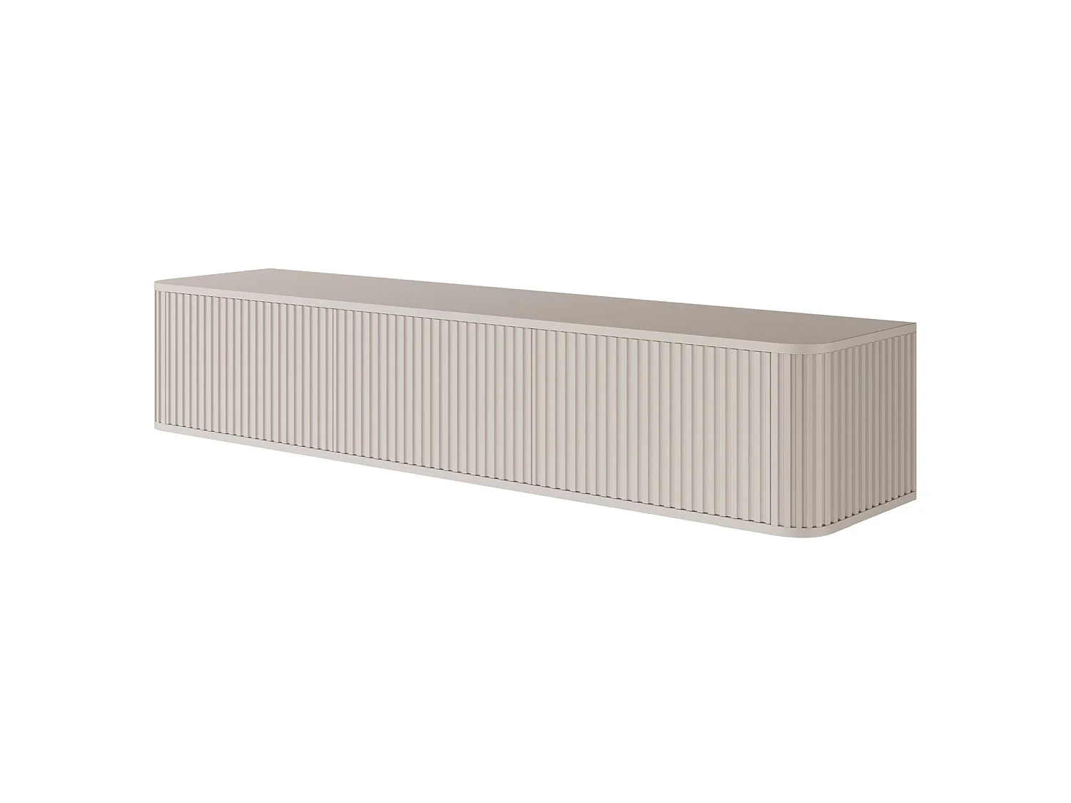 Meuble TV 3 portes -suspendu - 163 cm - greige - OVARLO