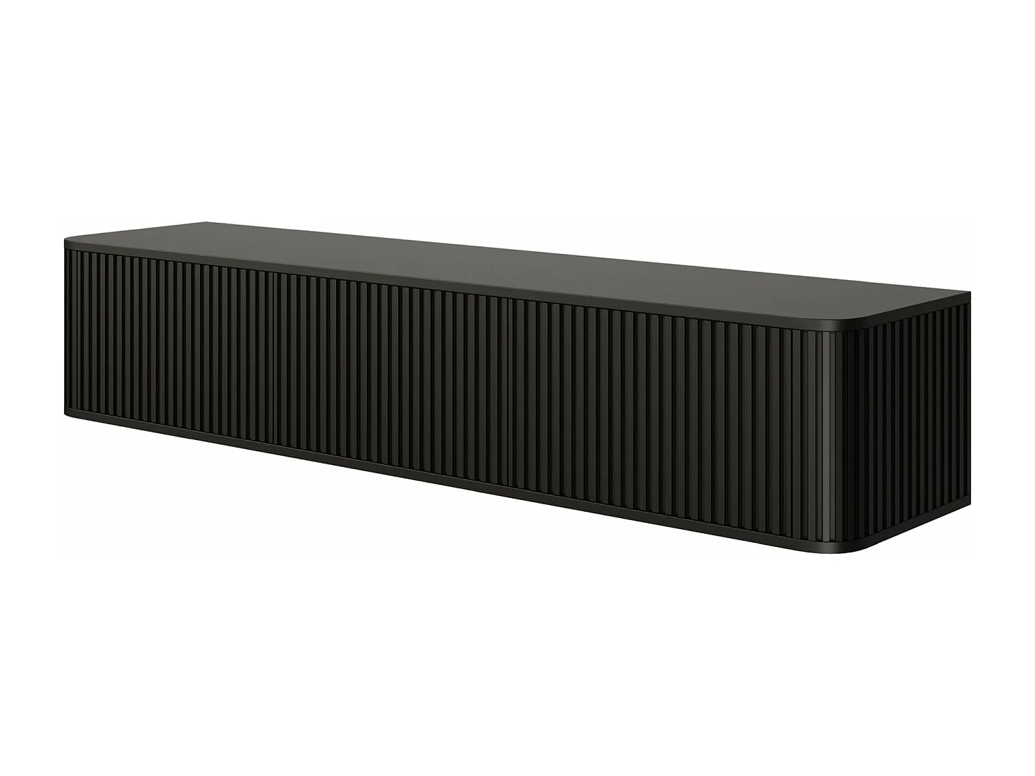 Meuble TV 3 portes -suspendu - 163 cm - noir- OVARLO