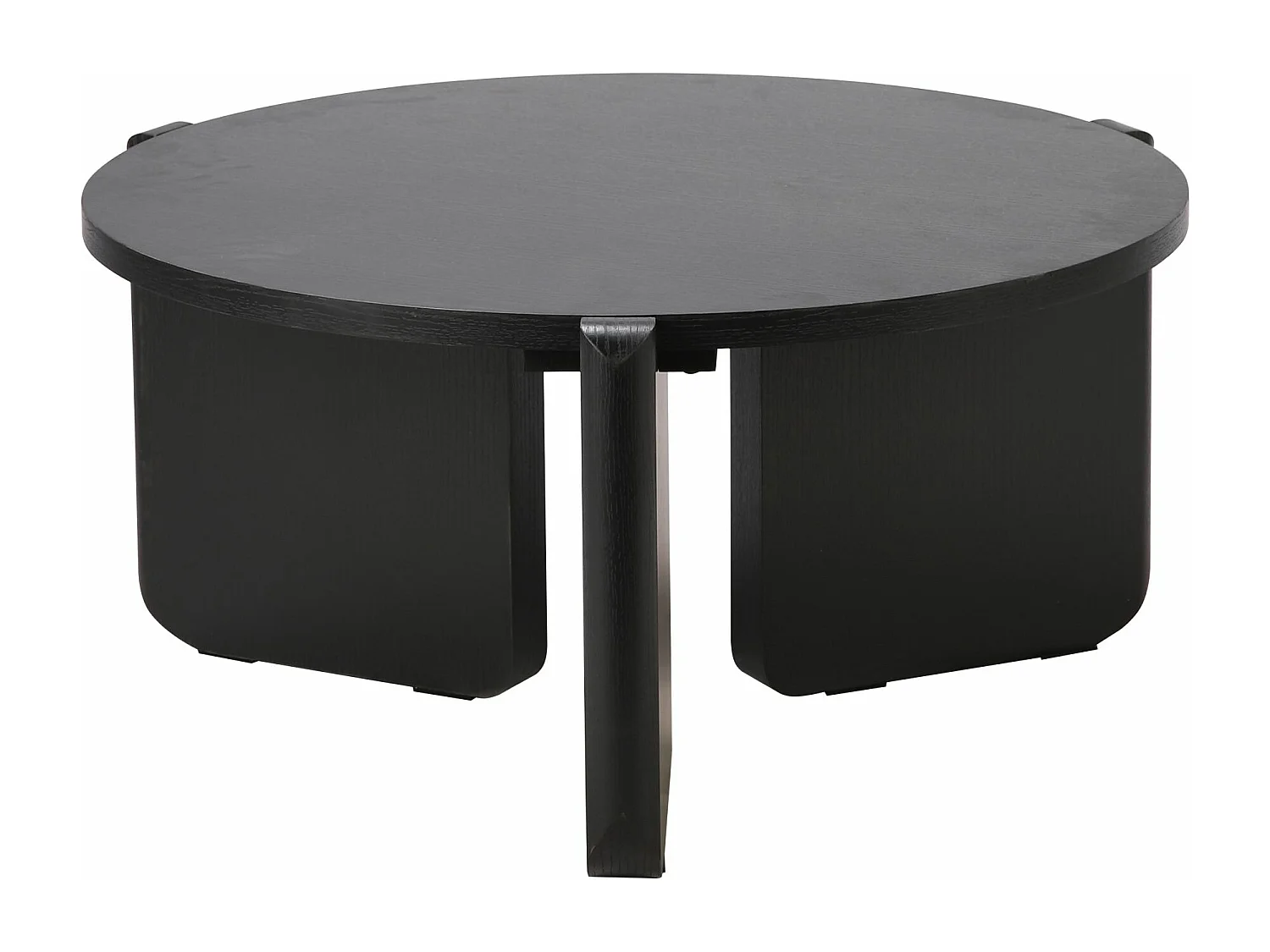 Table basse ronde - 80 cm - couleur portland noir - PREFFINES