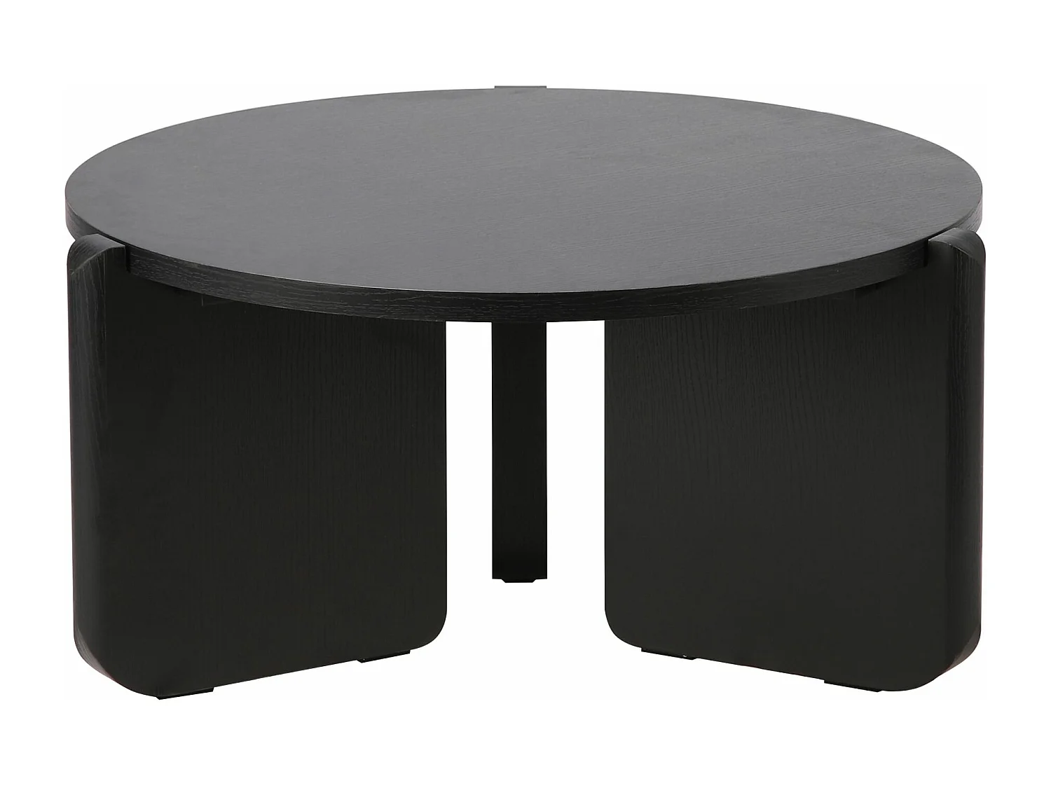 Table basse ronde - 80 cm - couleur portland noir - PREFFINES