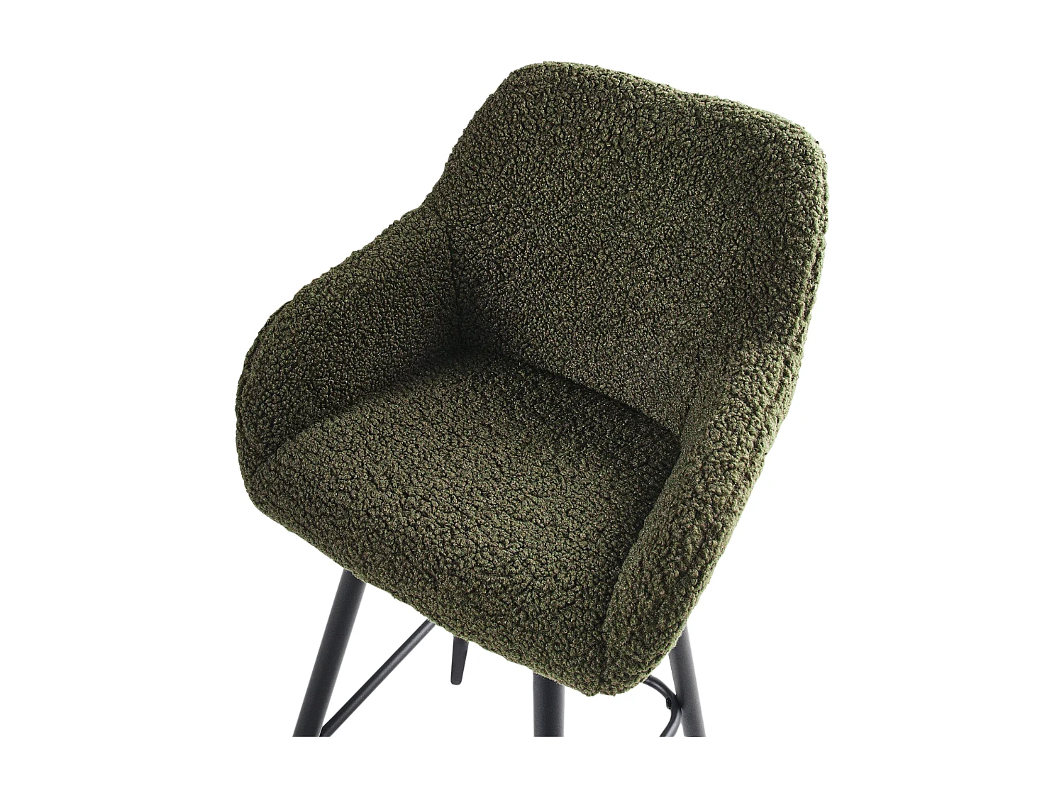 Lot de 2 chaises de bar CASMALIA Bouclé Vert foncé