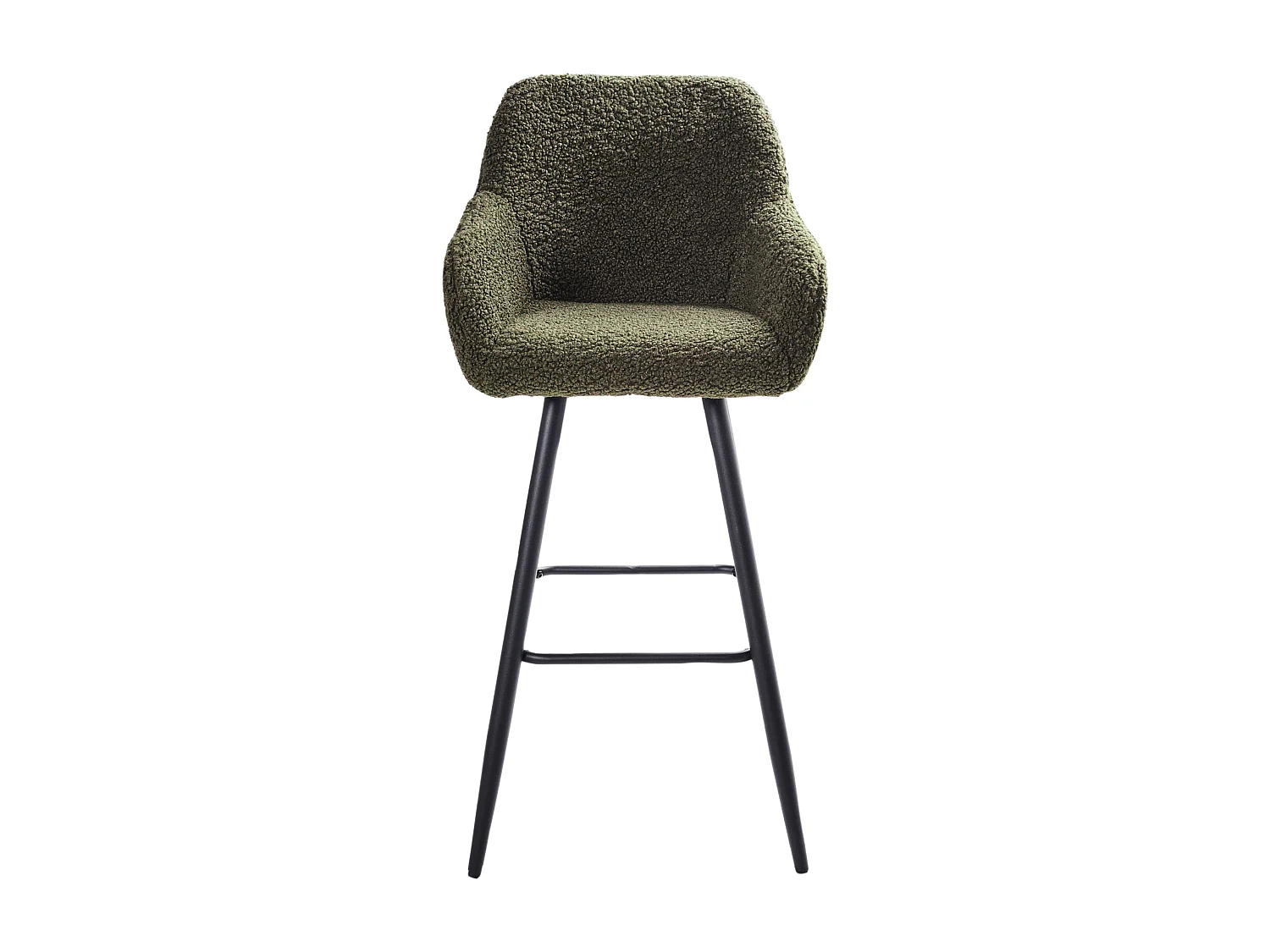 Lot de 2 chaises de bar CASMALIA Bouclé Vert foncé