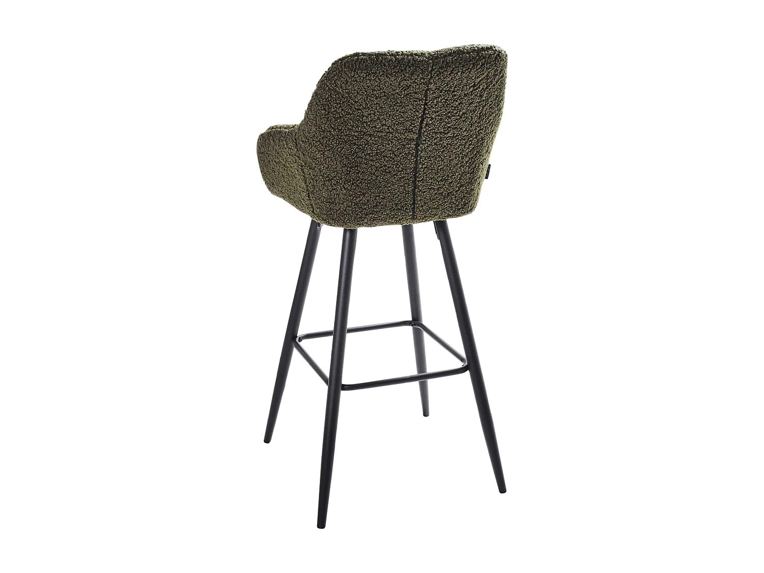 Lot de 2 chaises de bar CASMALIA Bouclé Vert foncé