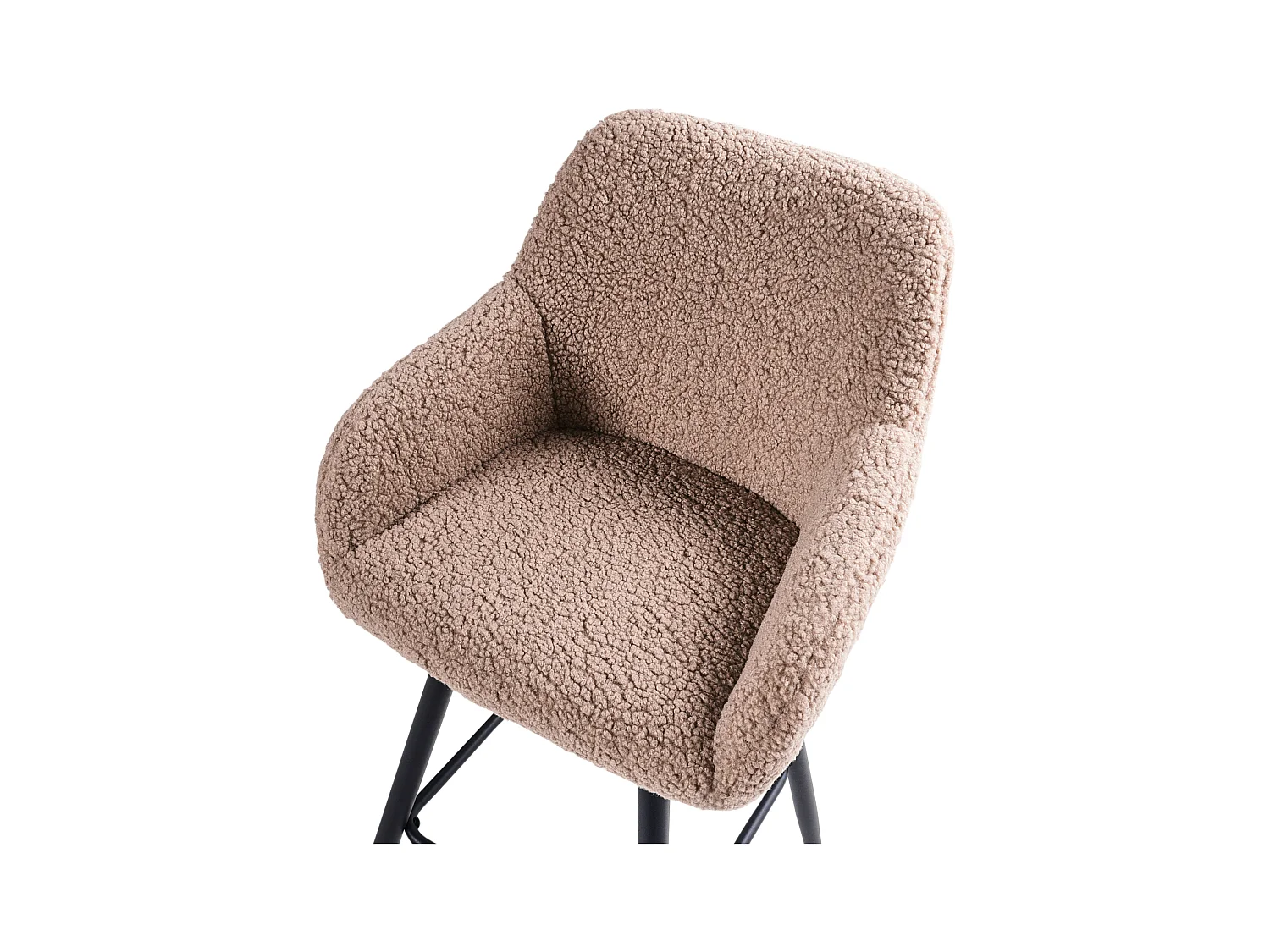 Set mit 2 Barstühlen CASMALIA Bouclé Taupe