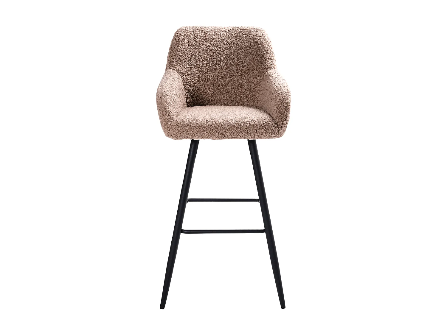 Lot de 2 chaises de bar CASMALIA Bouclé Taupe