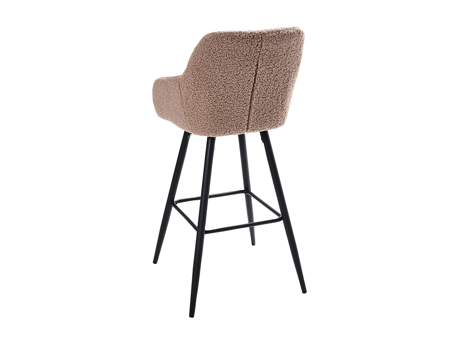 Lot de 2 chaises de bar CASMALIA Bouclé Taupe