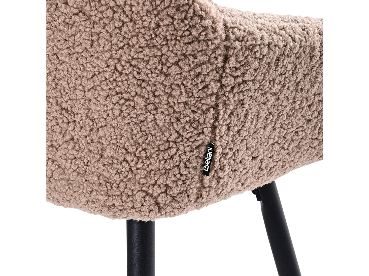 Lot de 2 chaises de bar CASMALIA Bouclé Taupe