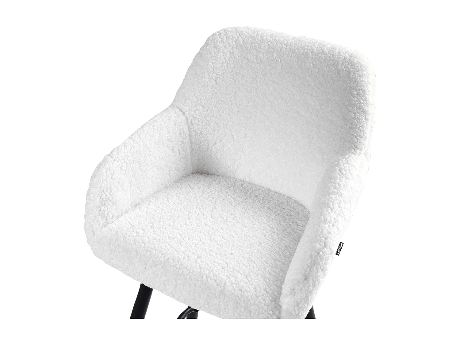 Lot de 2 chaises de bar CASMALIA Bouclé Blanc cassé