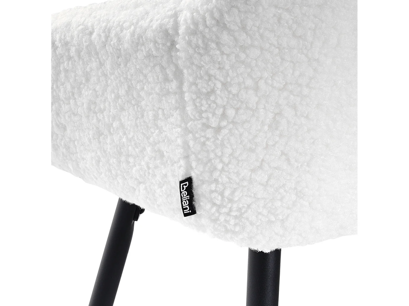 Lot de 2 chaises de bar CASMALIA Bouclé Blanc cassé